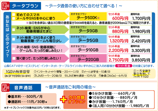 ふるーつモバイルプラン・料金